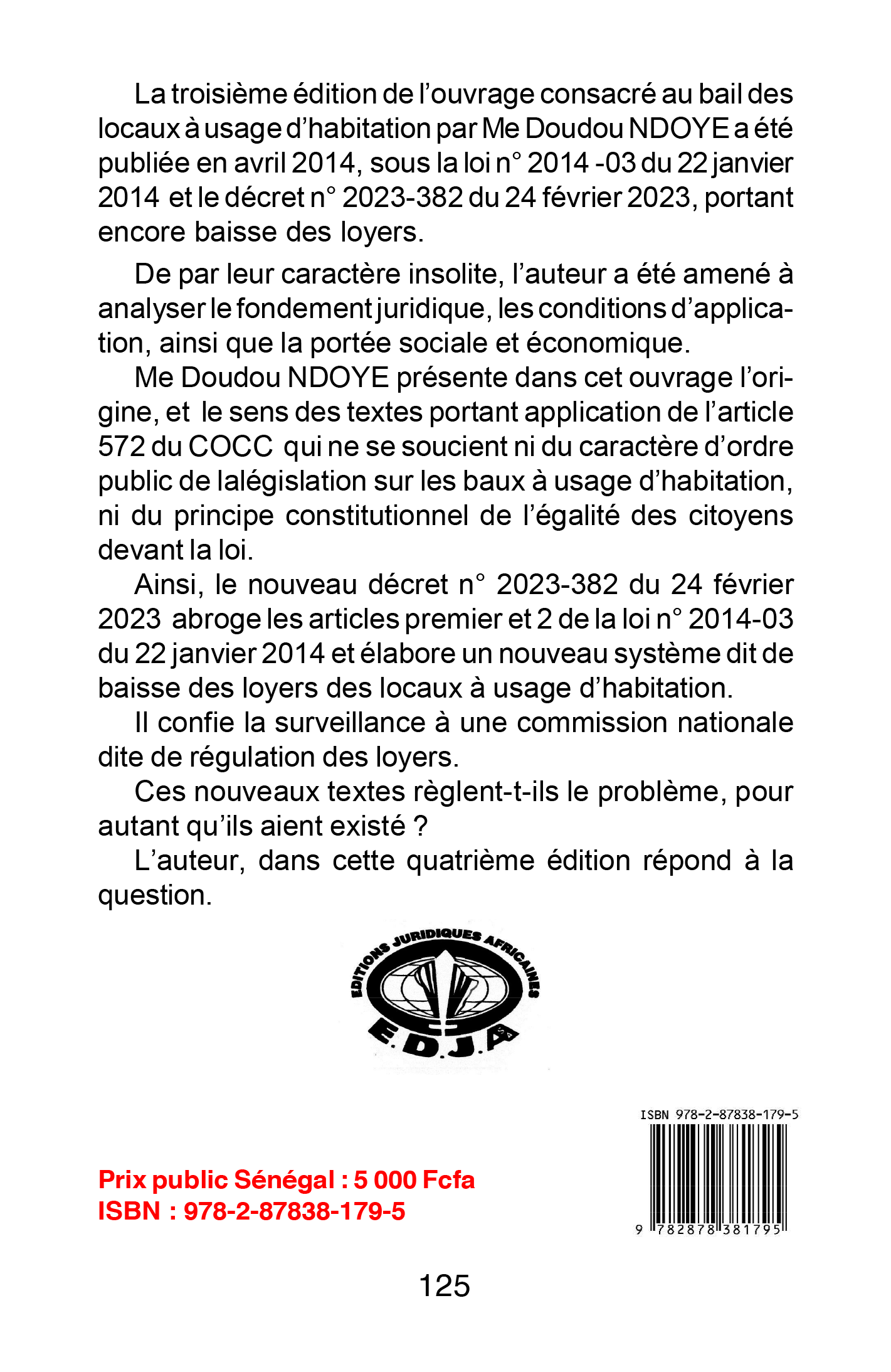 LA QUESTION DES LOYERS D'HABITATION AU SENEGAL 2023
